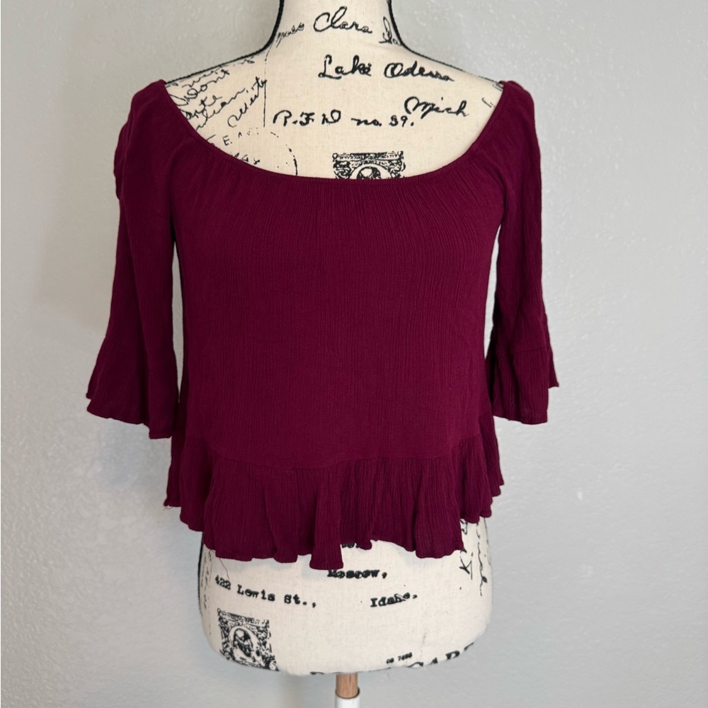 Forever 21 Plum Ruffled Blouse